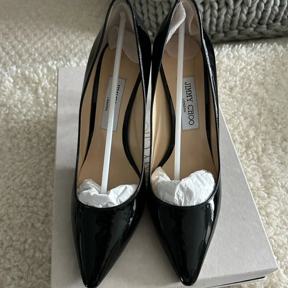 Jimmy Choo Romy Black Patent Leather Women's Pumps - Picture 2 of 8